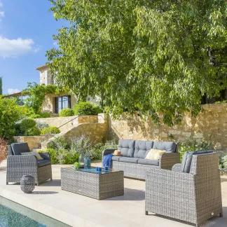 Salon de jardin "Mayari" Terre d'ombre 5 places
