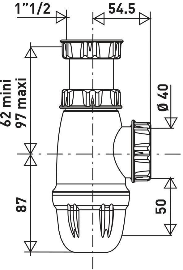 Siphon Altech évier blanc réglable NF – Image 2