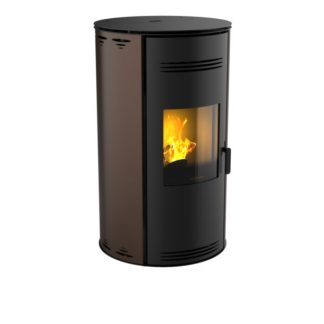 POELE ACIER A GRANULES DE BOIS MORVAN"SPH'R" 3.5-8KW QUARTZ NR PROFOND BRONZE
