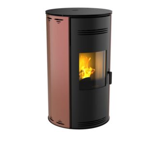 POELE ACIER A GRANULES DE BOIS MORVAN"SPH'R" 3.5-8KW QUARTZ ROSE