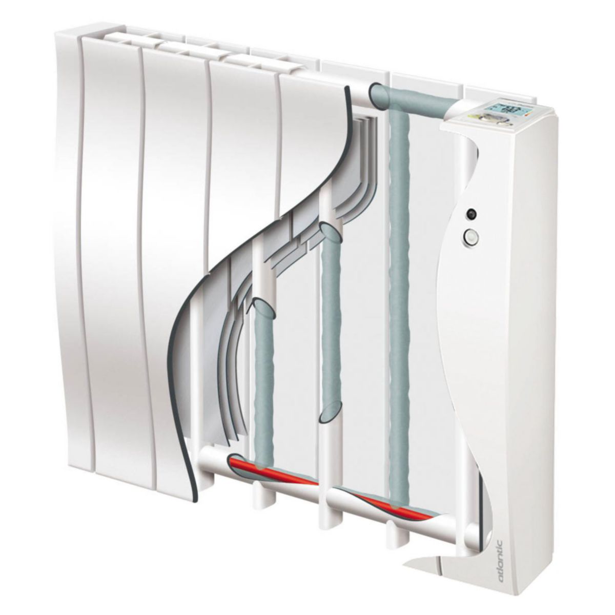 Radiateur électrique Galapagos connecté pilotage intelligent horizontal 1000W blanc brillant – Image 3