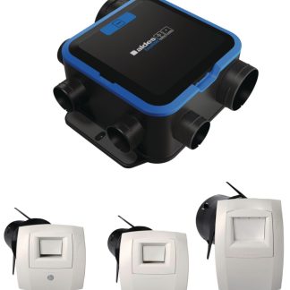 Kit VMC simple flux EasyHOME Hygroréglable COMPACT Classic livré avec 3 bouches Bahia Curve