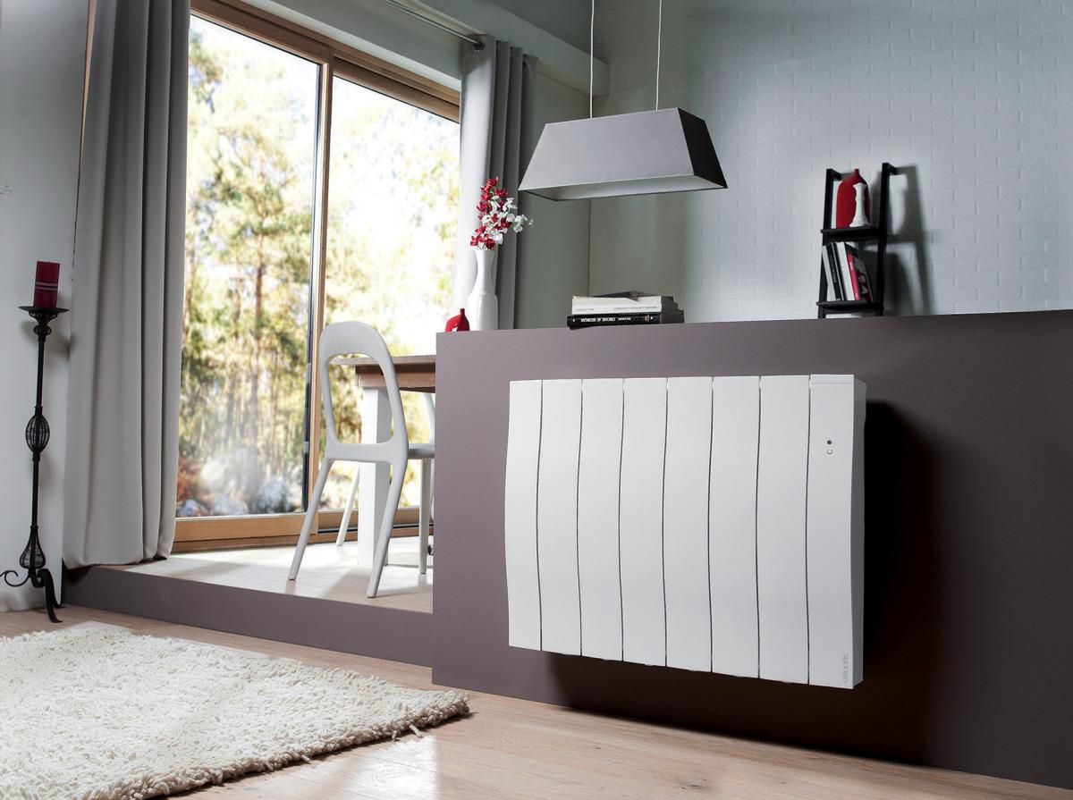 Radiateur électrique Galapagos connecté pilotage intelligent horizontal 1000W blanc brillant