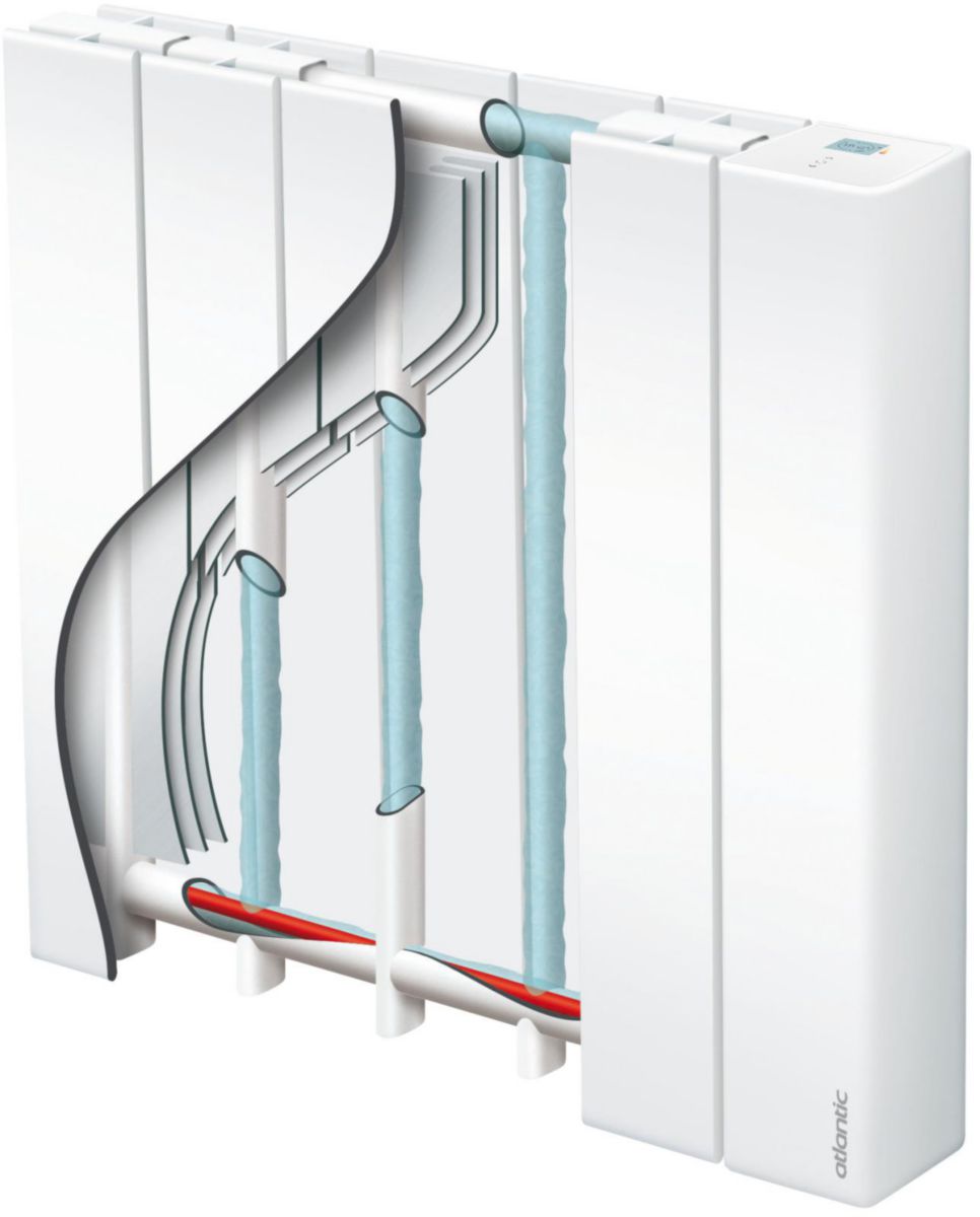Radiateur électrique Galapagos connecté pilotage intelligent horizontal 2000W blanc brillant – Image 2