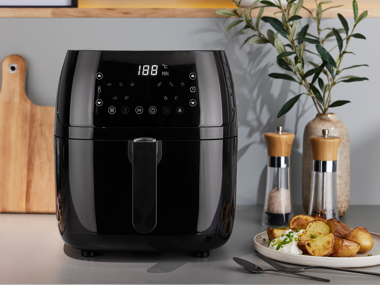 SILVERCREST® KITCHEN TOOLS Friteuse à air numérique XL HG09443/-BS, 2150 W, 5,2 L – Image 3